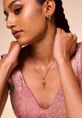 Gold-Plated Embellished Bridal 92.5 Silver Zircon Jewellery Set with CZ Stone for Women | Traditional Temple Jewellery for Wedding & Festive Wear | Gift for Her