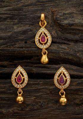 Gold-Plated Embellished Bridal 92.5 Silver Stones- Jewellery Set for Women | Traditional Temple Jewellery for Wedding & Festive Wear | Gift for Her
