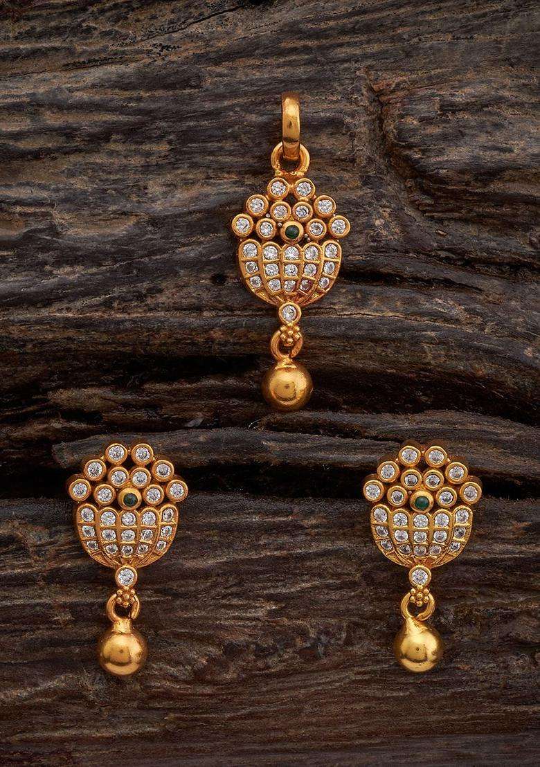 Gold-Plated Embellished Bridal 92.5 Silver Stones- Jewellery Set for Women | Traditional Temple Jewellery for Wedding & Festive Wear | Gift for Her - Indya