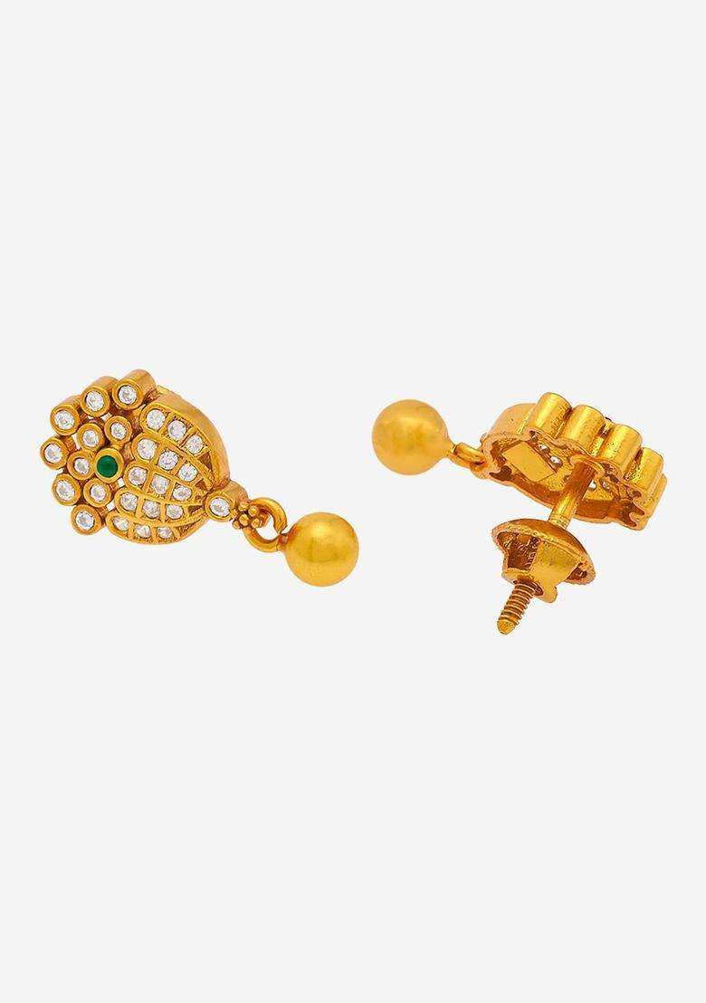 Gold-Plated Embellished Bridal 92.5 Silver Stones- Jewellery Set for Women | Traditional Temple Jewellery for Wedding & Festive Wear | Gift for Her - Indya