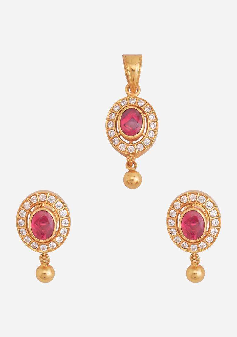 Embellished Bridal 92.5 Silver Gold-Plated Jewellery Set for Women | Traditional Temple Jewellery for Wedding & Festive Wear | Gift for Her - Indya