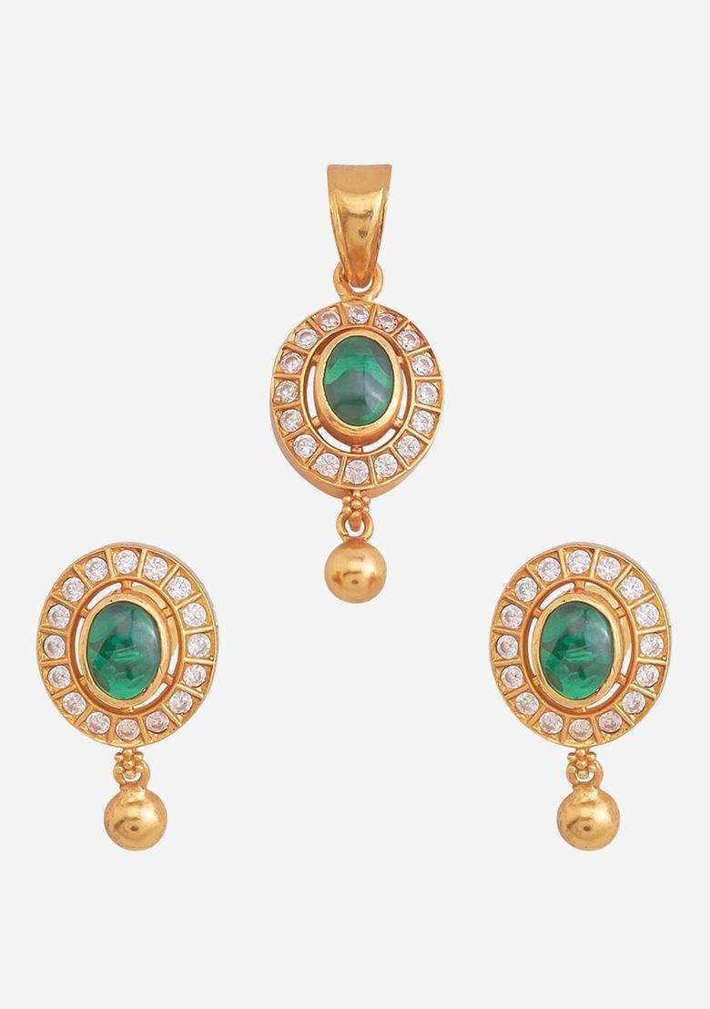 Embellished Bridal 92.5 Pure Silver Gold-Plated Jewellery Set for Women | Traditional Temple Jewellery for Wedding & Festive Wear | Gift for Her - Indya
