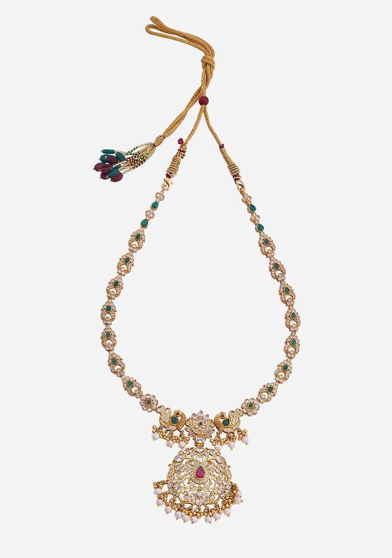 Gold-Plated Temple Necklace for Women | Traditional Temple Jewellery for Wedding & Festive Wear | Gift for Her - Indya