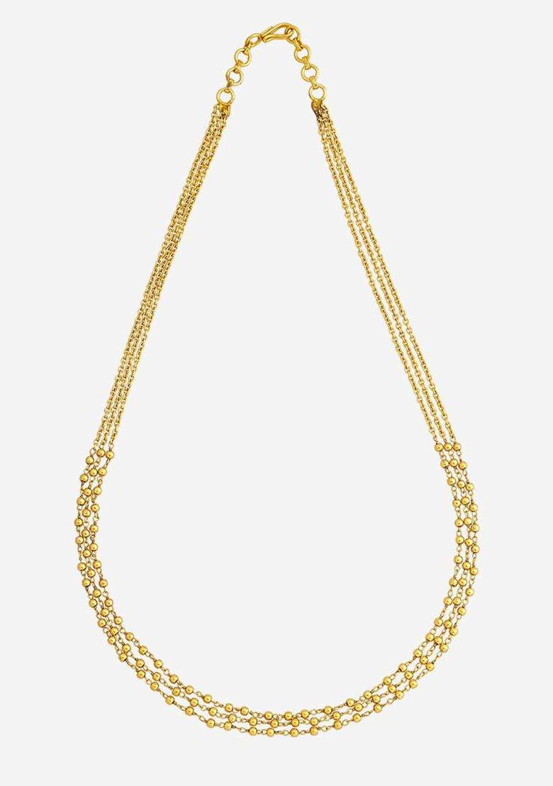 92.5 Pure Silver Gold-Plated Temple Layered Chain for Women | Traditional Temple Jewellery for Wedding & Festive Wear | Gift for Her - Indya