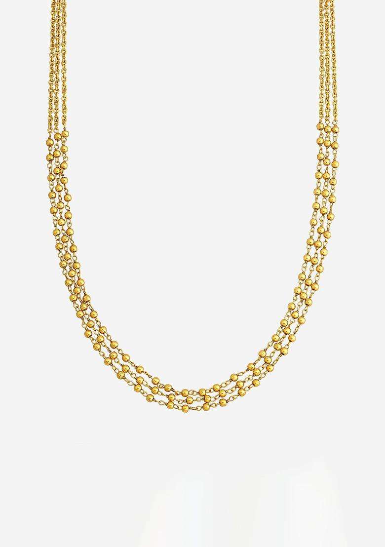 92.5 Pure Silver Gold-Plated Temple Layered Chain for Women | Traditional Temple Jewellery for Wedding & Festive Wear | Gift for Her - Indya