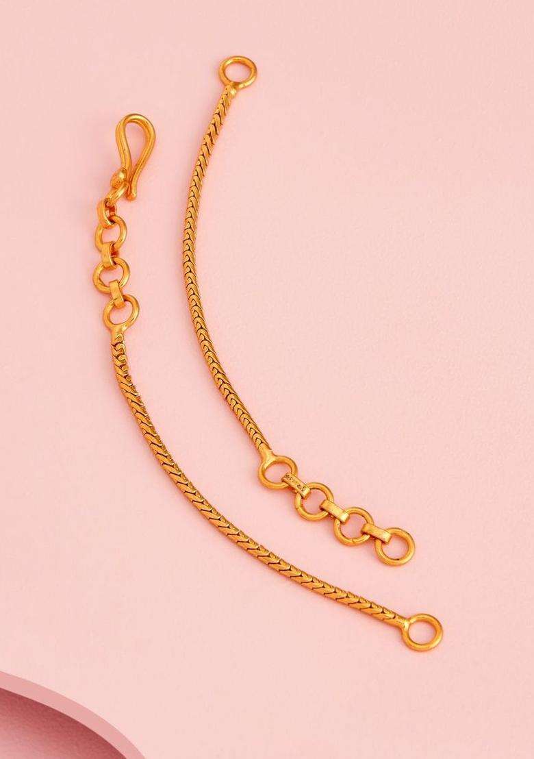 Ruby Gold-Plated Ethnic 92.5 Pure Silver Chain for Women | Traditional Temple Jewellery for Wedding & Festive Wear | Gift for Her - Indya