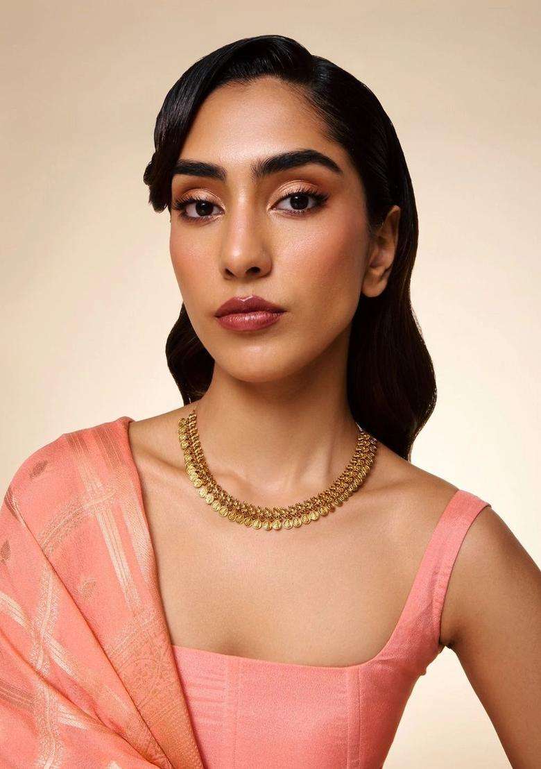 Gold-Plated Antique Necklace for Women | Traditional Temple Jewellery for Wedding & Festive Wear | Gift for Her - Indya