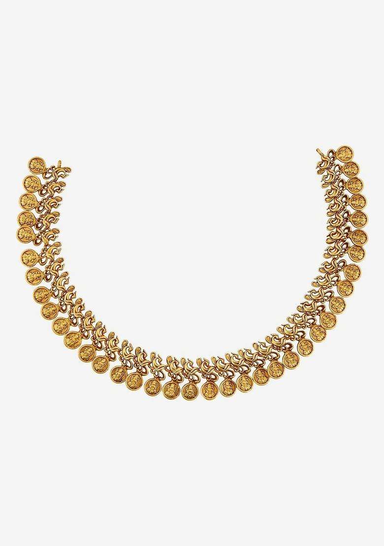 Gold-Plated Antique Necklace for Women | Traditional Temple Jewellery for Wedding & Festive Wear | Gift for Her - Indya