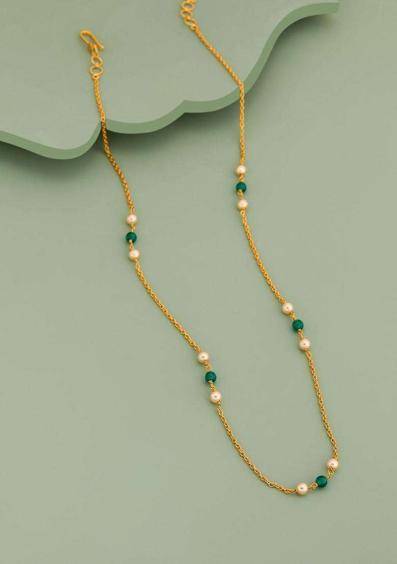 92.5 Silver Gold-Plated Chain for Women | Traditional Temple Jewellery for Wedding & Festive Wear | Gift for Her - Indya