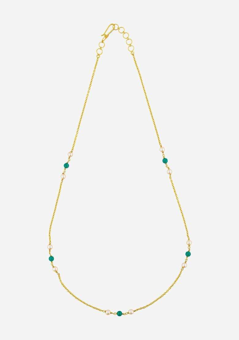 92.5 Silver Gold-Plated Chain for Women | Traditional Temple Jewellery for Wedding & Festive Wear | Gift for Her - Indya