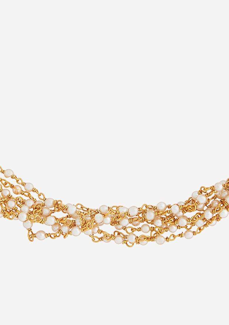 92.5 Pure Silver Gold-Plated Stone Studded Temple Necklace for Women | Traditional Temple Jewellery for Wedding & Festive Wear | Gift for Her - Indya