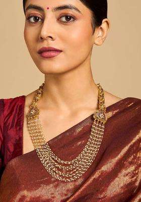 92.5 Pure Silver Gold-Plated Temple Necklace for Women | Stylish Party & Everyday Wear | Gift for Her