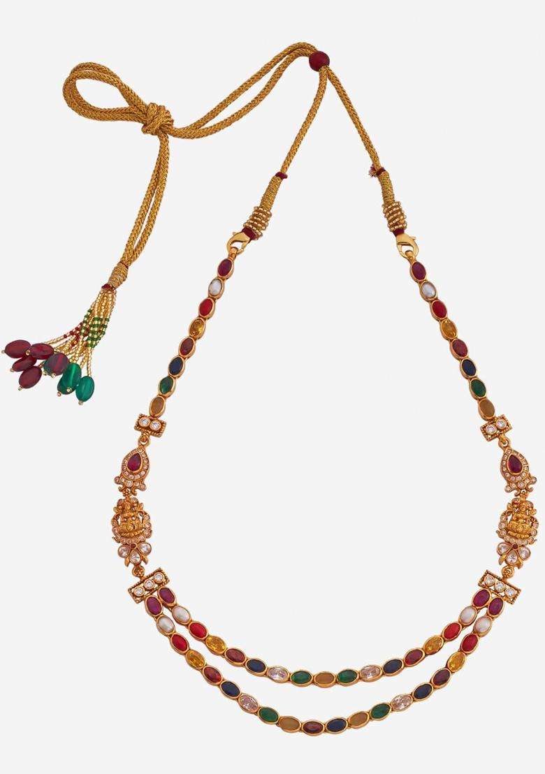 92.5 Pure Silver Gold-Plated Temple Necklace for Women | Traditional Temple Jewellery for Wedding & Festive Wear | Gift for Her - Indya
