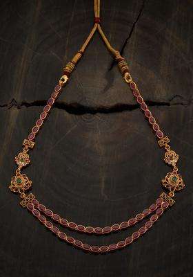 Gold-Plated Embellished Bridal 92.5 Pure Silver Temple Necklace for Women | Traditional Temple Jewellery for Wedding & Festive Wear | Gift for Her