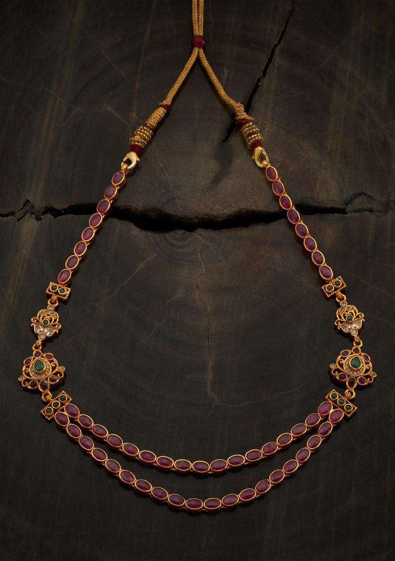 Gold-Plated Embellished Bridal 92.5 Pure Silver Temple Necklace for Women | Traditional Temple Jewellery for Wedding & Festive Wear | Gift for Her - Indya