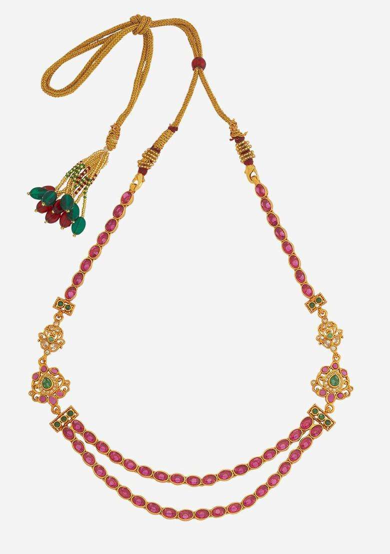 Gold-Plated Embellished Bridal 92.5 Pure Silver Temple Necklace for Women | Traditional Temple Jewellery for Wedding & Festive Wear | Gift for Her - Indya