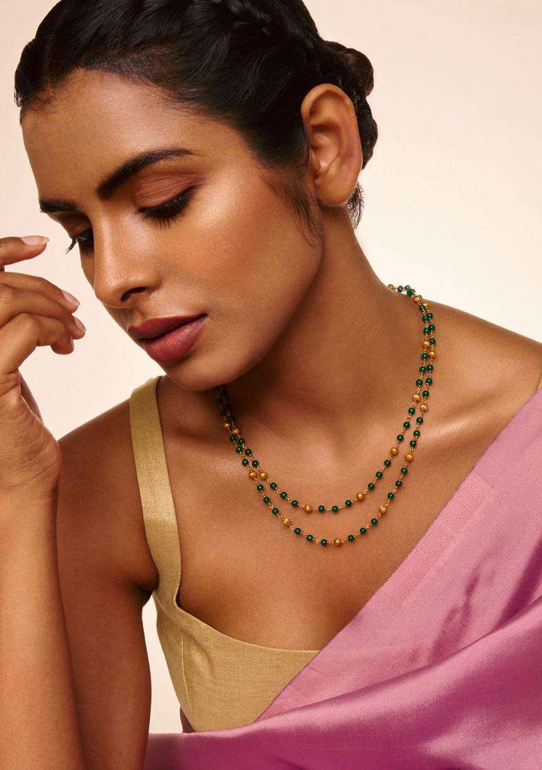 Temple Gold-Plated Stone-Studded Chain for Women | Traditional Temple Jewellery for Wedding & Festive Wear | Gift for Her - Indya