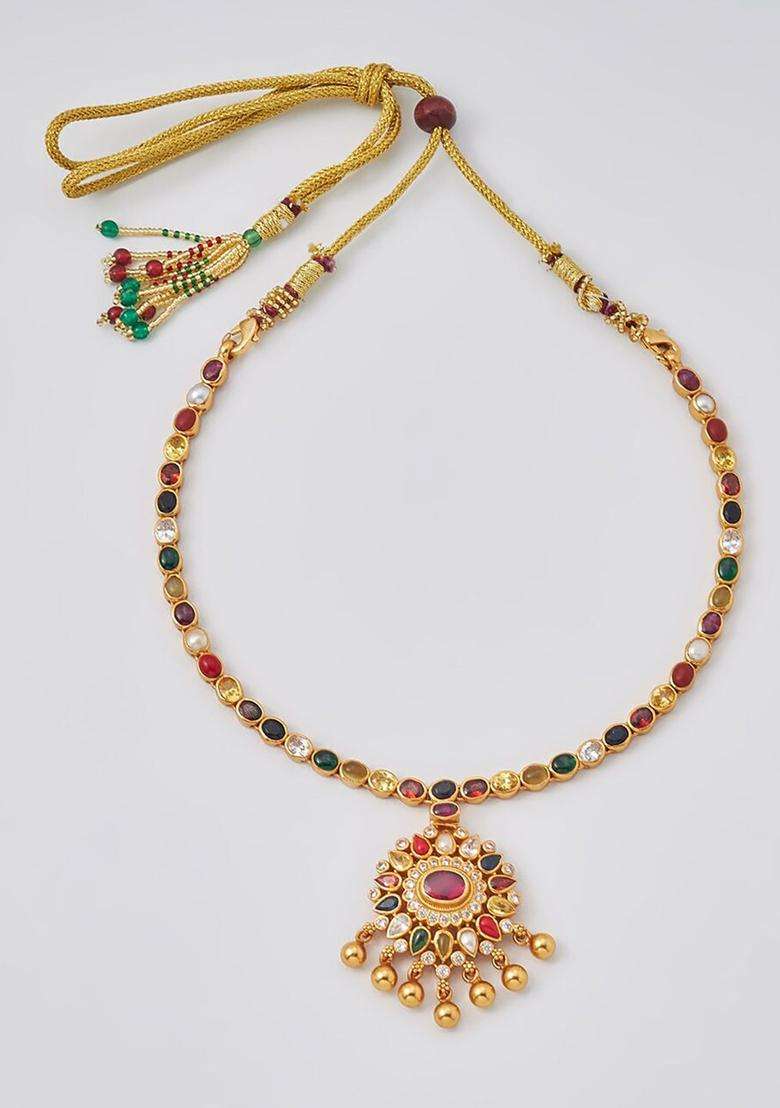 Embellished Bridal 92.5 Pure Silver Gold-Plated Temple Necklace for Women | Traditional Temple Jewellery for Wedding & Festive Wear | Gift for Her - Indya