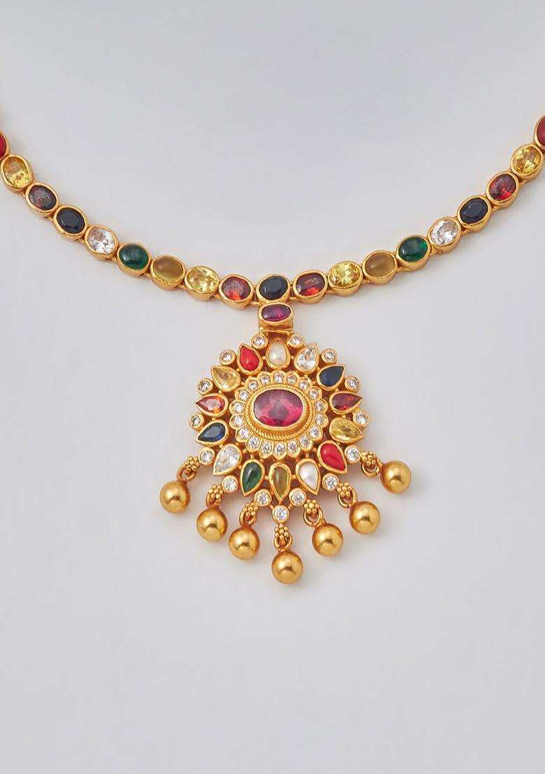 Embellished Bridal 92.5 Pure Silver Gold-Plated Temple Necklace for Women | Traditional Temple Jewellery for Wedding & Festive Wear | Gift for Her - Indya