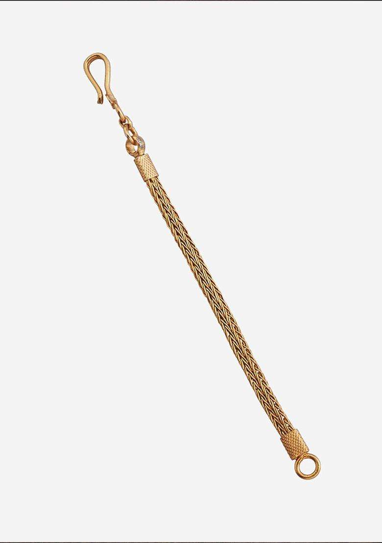 Embellished Bridal 92.5 Pure Silver Gold-Plated Temple Chain for Women | Traditional Temple Jewellery for Wedding & Festive Wear | Gift for Her - Indya