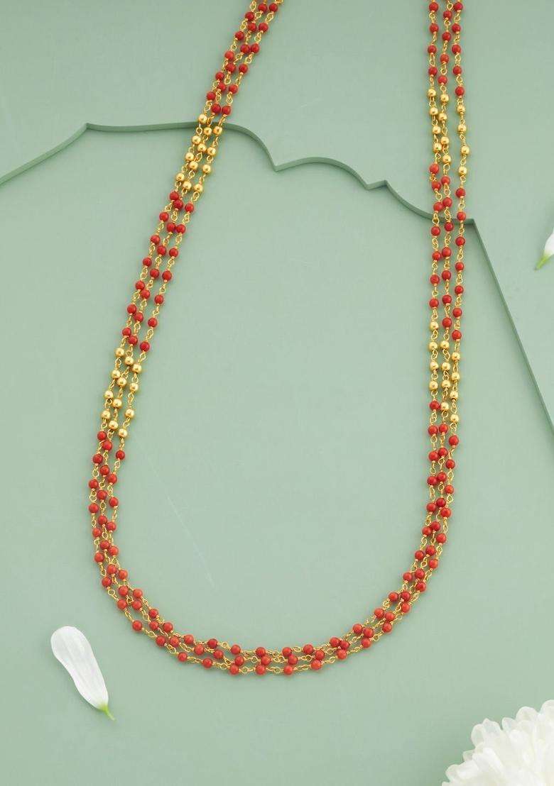 Temple Gold-Plated Stone-Studded Chain for Women | Traditional Temple Jewellery for Wedding & Festive Wear | Gift for Her - Indya