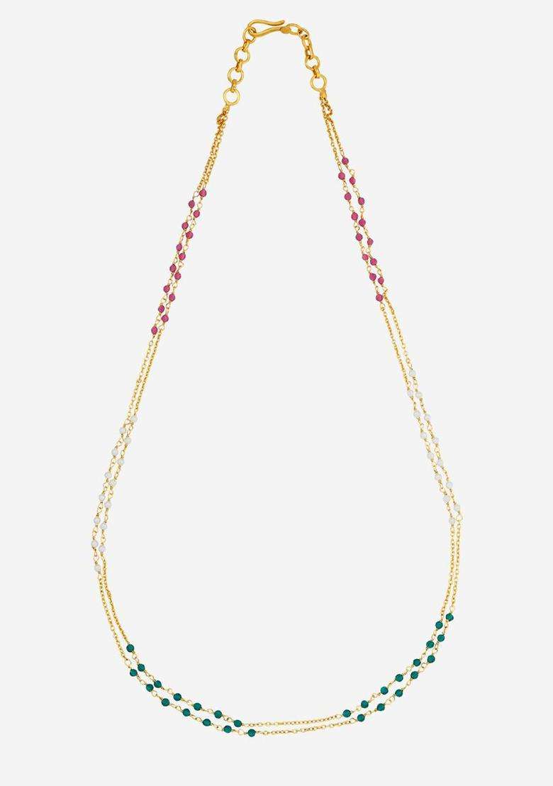 92.5 Pure Silver Gold-Plated Temple Chain for Women | Traditional Temple Jewellery for Wedding & Festive Wear | Gift for Her - Indya