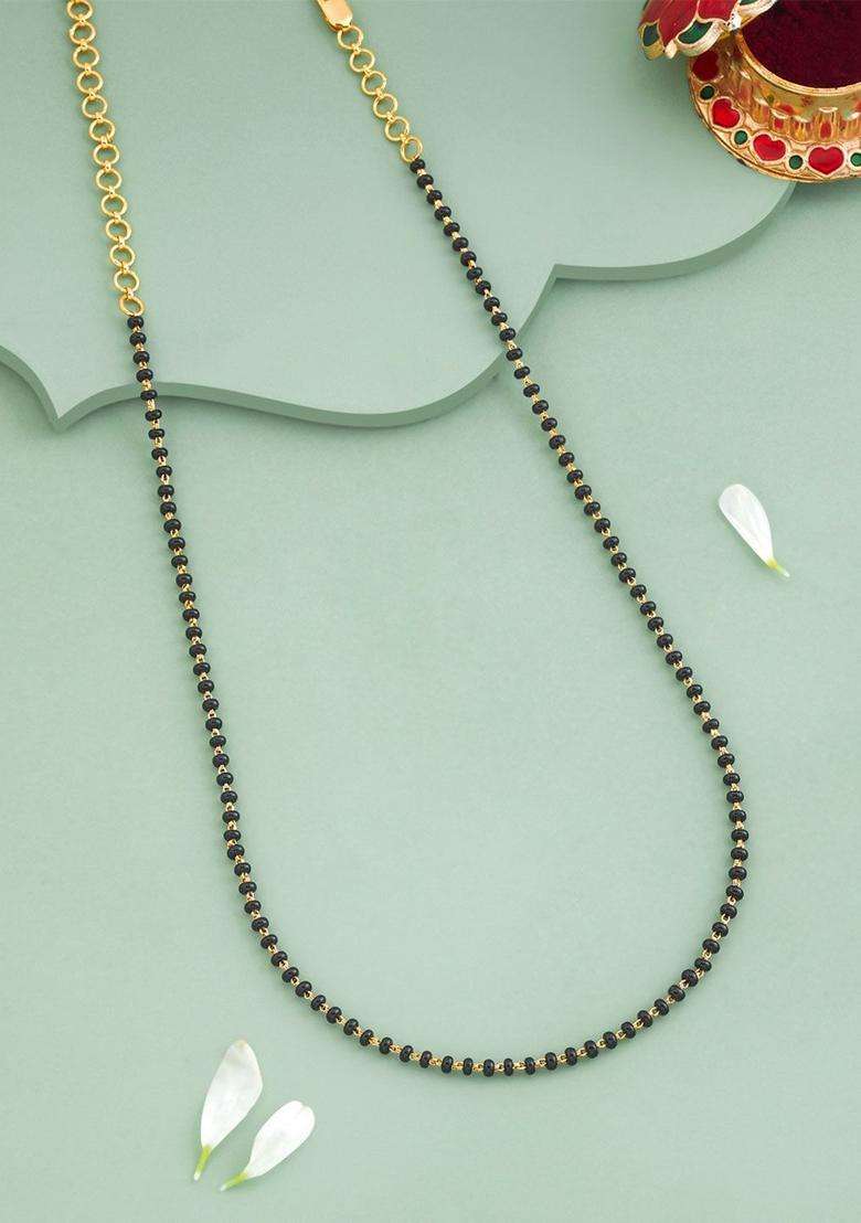 92.5 Silver Gold-Plated Stones Studded Mangalsutra for Women | Traditional Temple Jewellery for Wedding & Festive Wear | Gift for Her - Indya