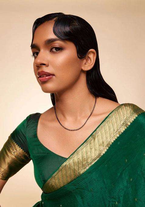 92.5 Silver Gold-Plated Stones Studded Mangalsutra for Women | Traditional Temple Jewellery for Wedding & Festive Wear | Gift for Her