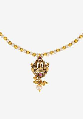 Copper Gold-Plated Temple Necklace for Women | Traditional Temple Jewellery for Wedding & Festive Wear | Gift for Her