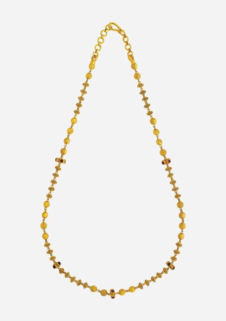 Temple Gold-Plated Stone-Studded Chain for Women | Traditional Temple Jewellery for Wedding & Festive Wear | Gift for Her - Indya