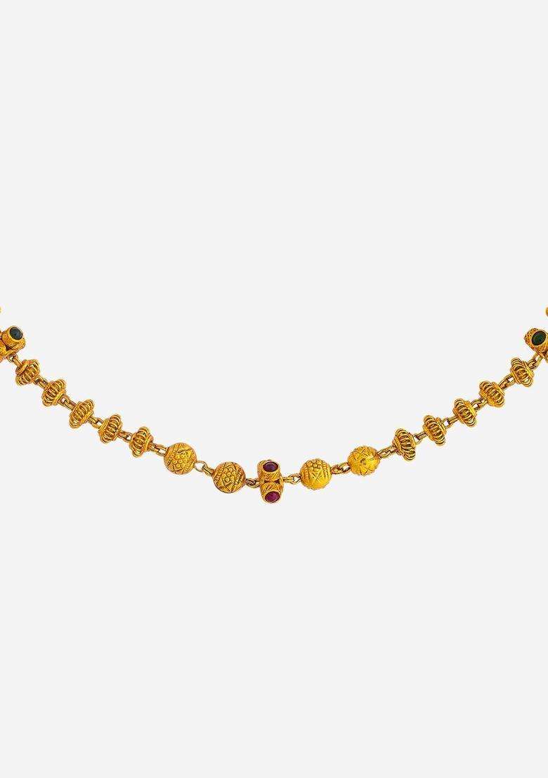Temple Gold-Plated Stone-Studded Chain for Women | Traditional Temple Jewellery for Wedding & Festive Wear | Gift for Her - Indya