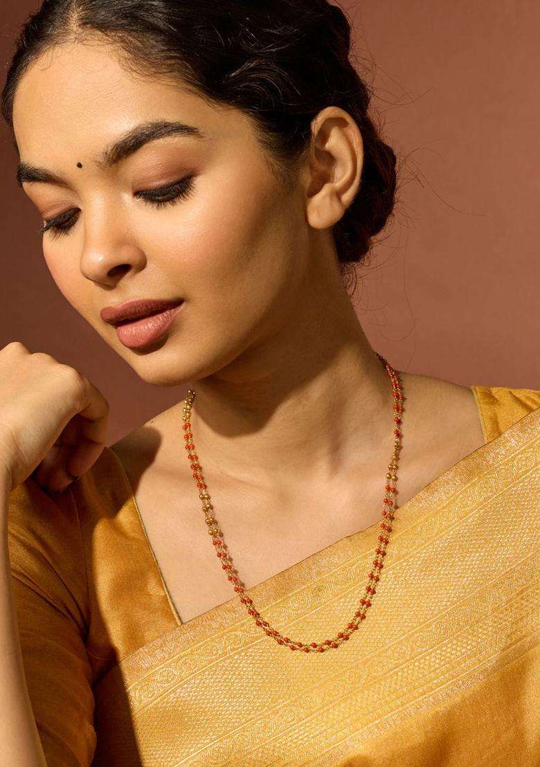 Temple Gold-Plated Stone-Studded Chain for Women | Traditional Temple Jewellery for Wedding & Festive Wear | Gift for Her - Indya
