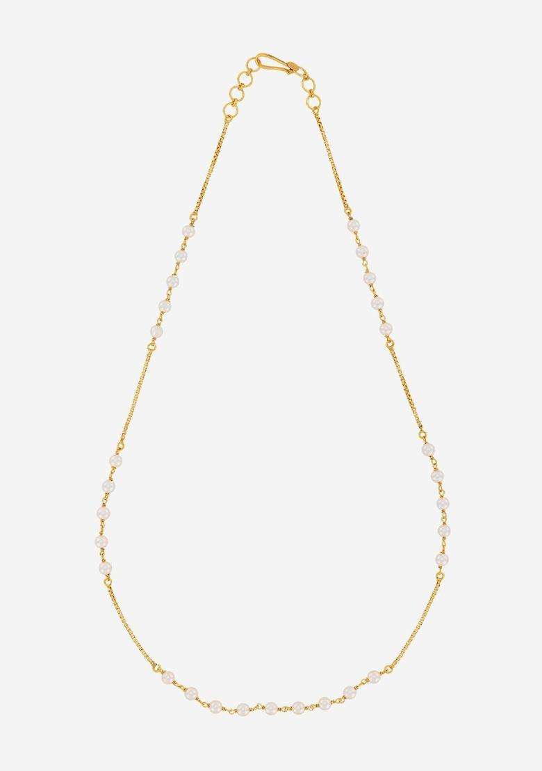 92.5 Silver Gold-Plated Chain for Women | Traditional Temple Jewellery for Wedding & Festive Wear | Gift for Her - Indya