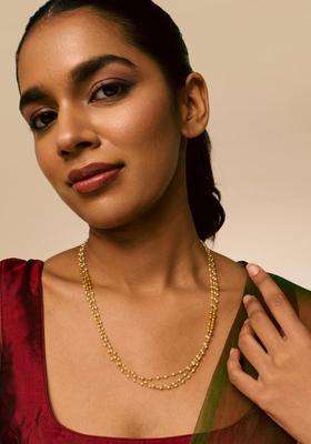Temple Pearl Gold-Plated Stone-Studded Necklace for Women | Traditional Temple Jewellery for Wedding & Festive Wear | Gift for Her