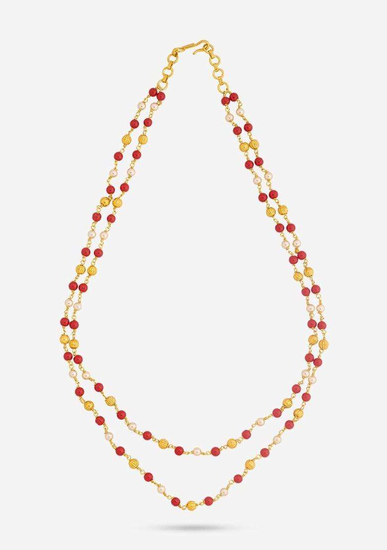 Temple Gold-Plated Stone-Studded Chain for Women | Traditional Temple Jewellery for Wedding & Festive Wear | Gift for Her - Indya