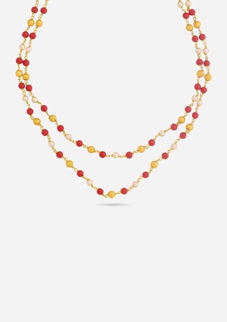 Temple Gold-Plated Stone-Studded Chain for Women | Traditional Temple Jewellery for Wedding & Festive Wear | Gift for Her - Indya