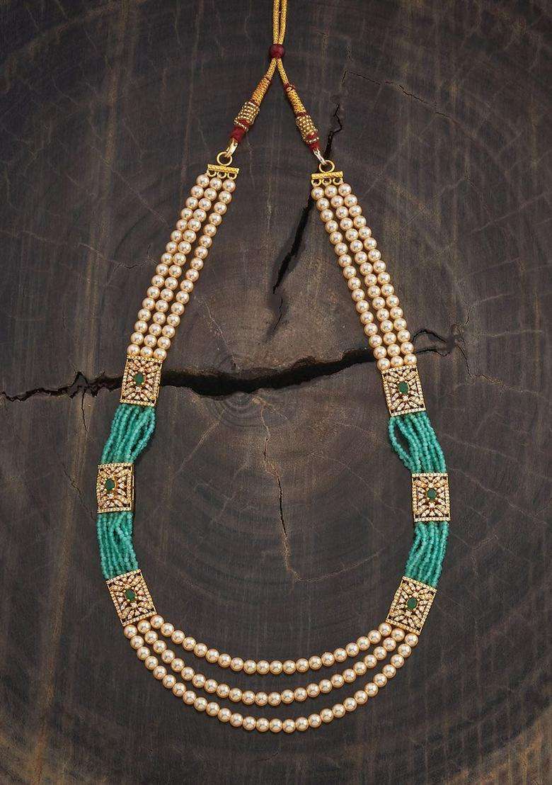 Embellished Bridal 92.5 Gold-Plated Beaded Temple Necklace for Women | Traditional Temple Jewellery for Wedding & Festive Wear | Gift for Her - Indya