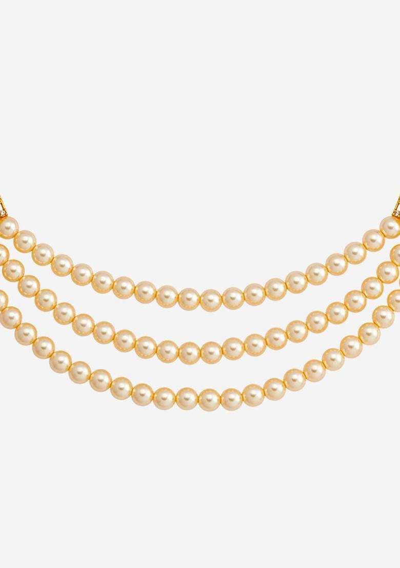 Embellished Bridal 92.5 Gold-Plated Beaded Temple Necklace for Women | Traditional Temple Jewellery for Wedding & Festive Wear | Gift for Her - Indya