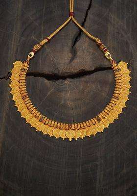 Embellished Bridal 92.5 Silver Gold-Plated Temple Necklace for Women | Traditional Temple Jewellery for Wedding & Festive Wear | Gift for Her