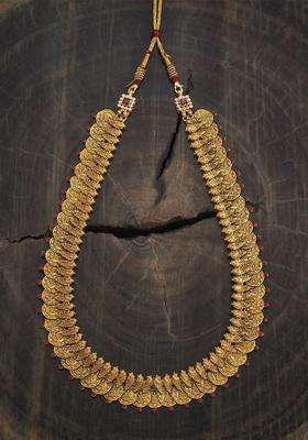 Embellished Bridal 92.5 Silver Gold-Plated Temple Necklace for Women | Traditional Temple Jewellery for Wedding & Festive Wear | Gift for Her