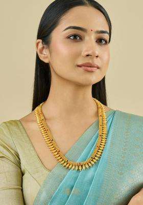 Embellished Bridal 92.5 Silver Gold-Plated Temple Necklace for Women | Traditional Temple Jewellery for Wedding & Festive Wear | Gift for Her