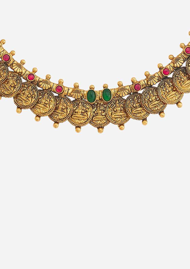 Oxidised Temple Sterling Silver Necklace for Women | Traditional Temple Jewellery for Wedding & Festive Wear | Gift for Her - Indya