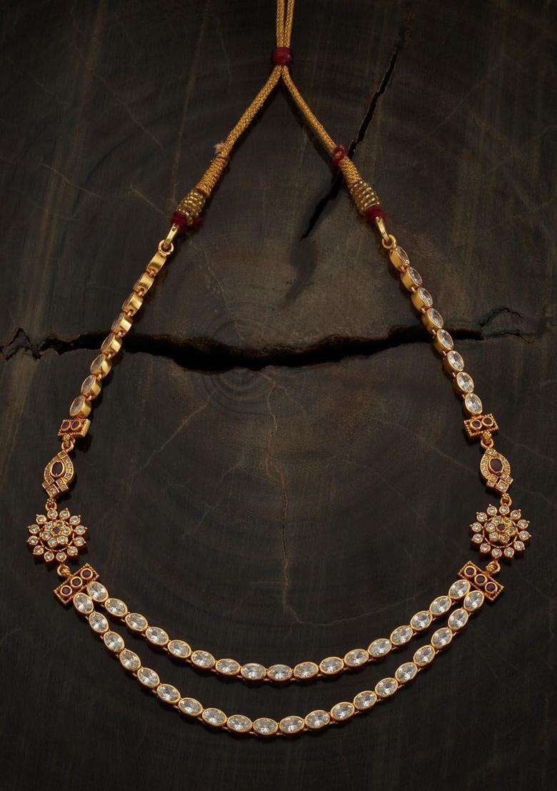 92.5 Pure Silver Gold-Plated Temple Necklace for Women | Traditional Temple Jewellery for Wedding & Festive Wear | Gift for Her - Indya
