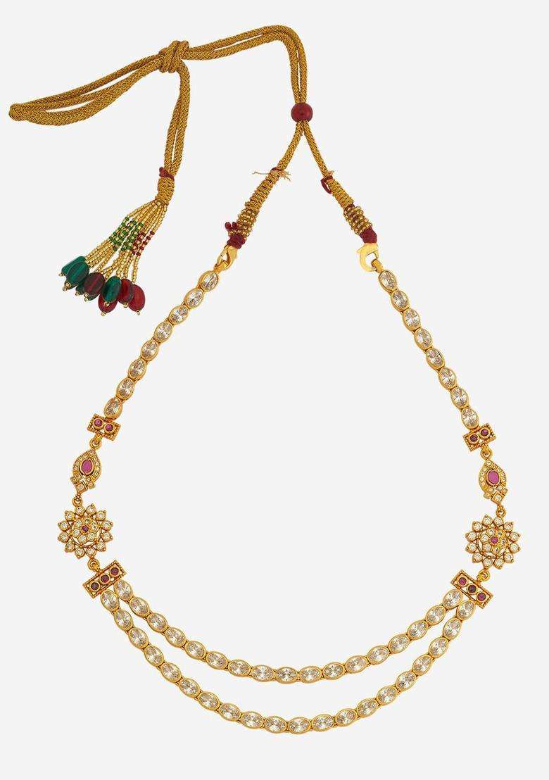 92.5 Pure Silver Gold-Plated Temple Necklace for Women | Traditional Temple Jewellery for Wedding & Festive Wear | Gift for Her - Indya