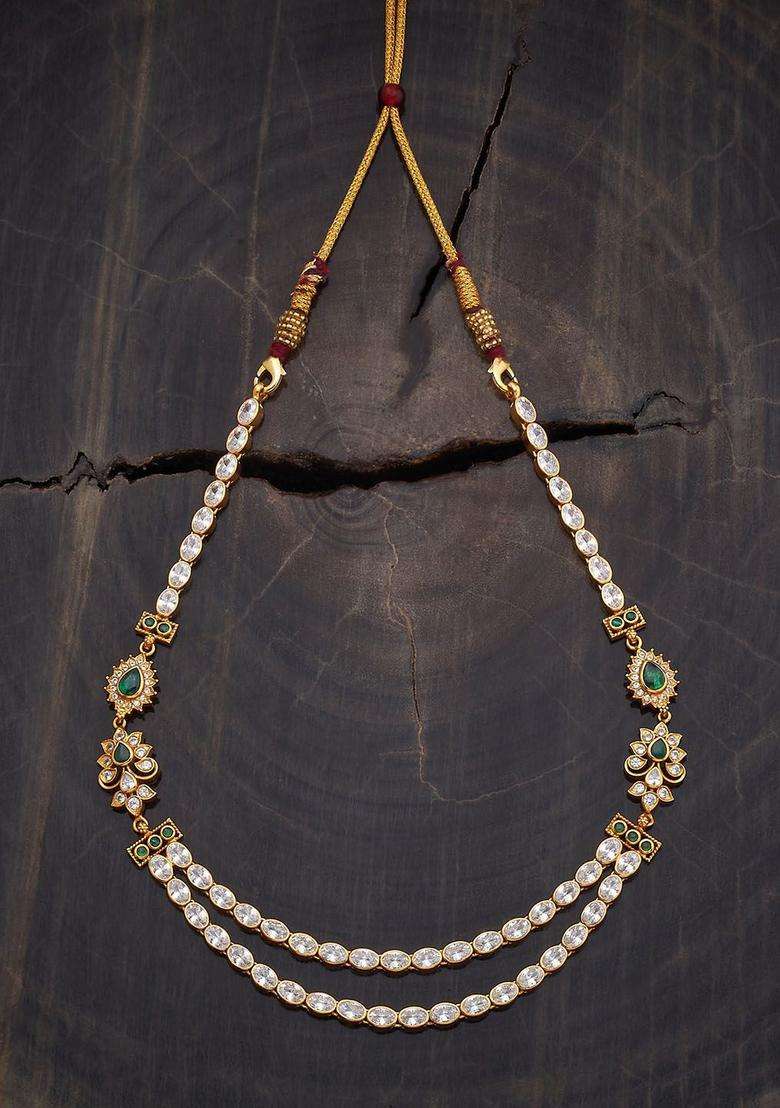 Embellished Bridal 92.5 Silver Gold-Plated Temple Necklace for Women | Traditional Temple Jewellery for Wedding & Festive Wear | Gift for Her - Indya