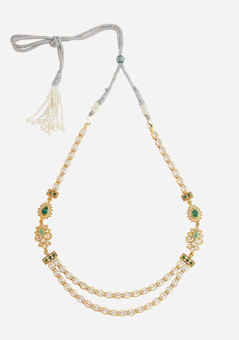 Embellished Bridal 92.5 Silver Gold-Plated Temple Necklace for Women | Traditional Temple Jewellery for Wedding & Festive Wear | Gift for Her - Indya