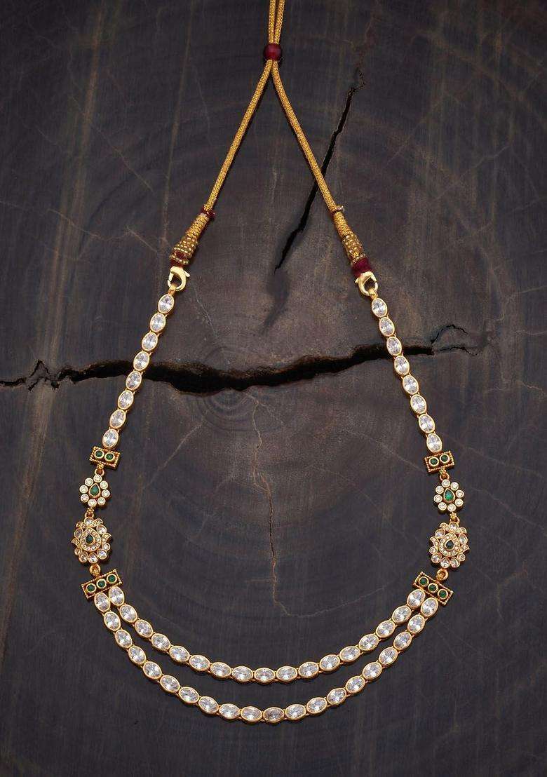 Embellished Bridal 92.5 Silver Gold-Plated Temple Necklace for Women | Traditional Temple Jewellery for Wedding & Festive Wear | Gift for Her - Indya
