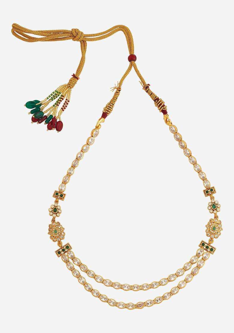 Embellished Bridal 92.5 Silver Gold-Plated Temple Necklace for Women | Traditional Temple Jewellery for Wedding & Festive Wear | Gift for Her - Indya