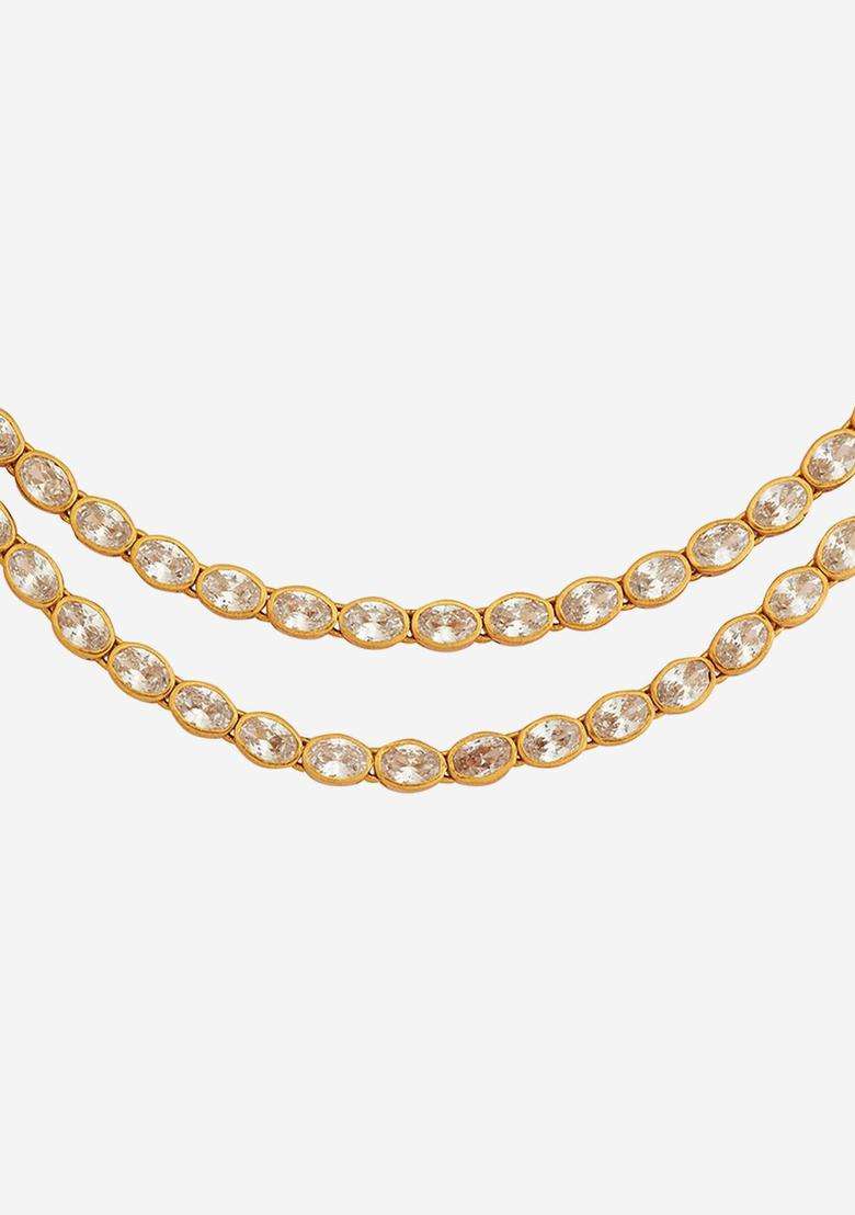 Embellished Bridal 92.5 Silver Gold-Plated Temple Necklace for Women | Traditional Temple Jewellery for Wedding & Festive Wear | Gift for Her - Indya