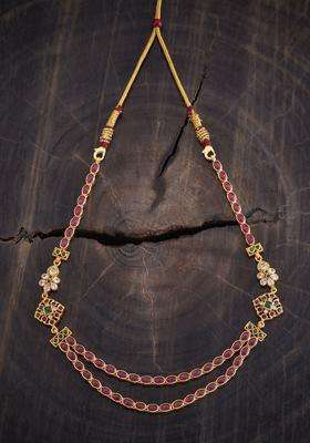 Gold-Plated Embellished Bridal 92.5 Silver Temple Minimal Necklace for Women | Traditional Temple Jewellery for Wedding & Festive Wear | Gift for Her